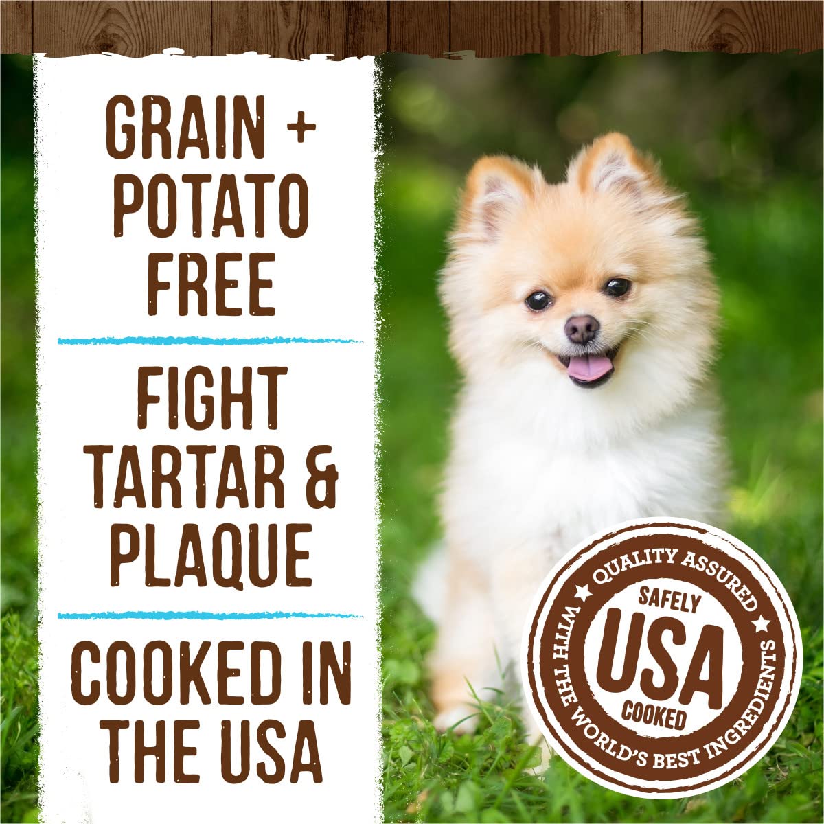 Soft chew texture designed for small dogs 5-15 pounds.