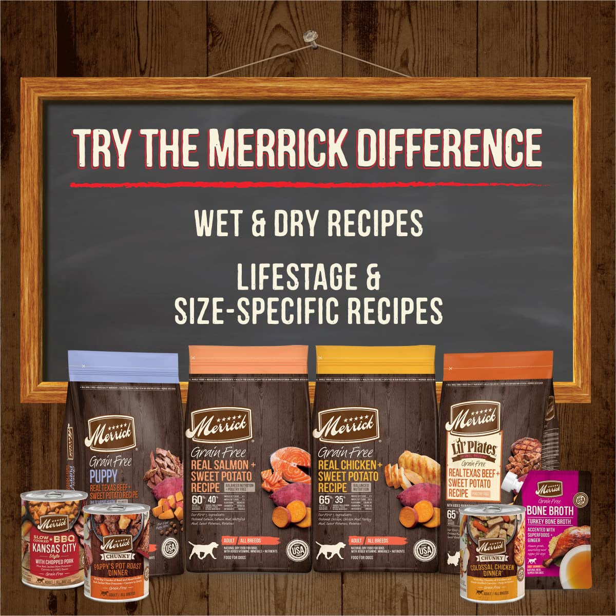 Merrick Power Bites no artificial flavors image highlights natural ingredients