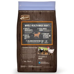 Merrick Puppy Chicken Sweet Potato kibble closeup highlights grain-free formula and texture.