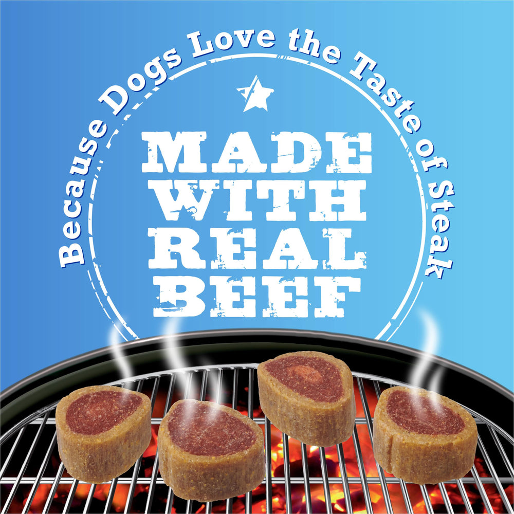 Merrick Purina T-Bonz Filet Mignon soft medallions close-up for training rewards.