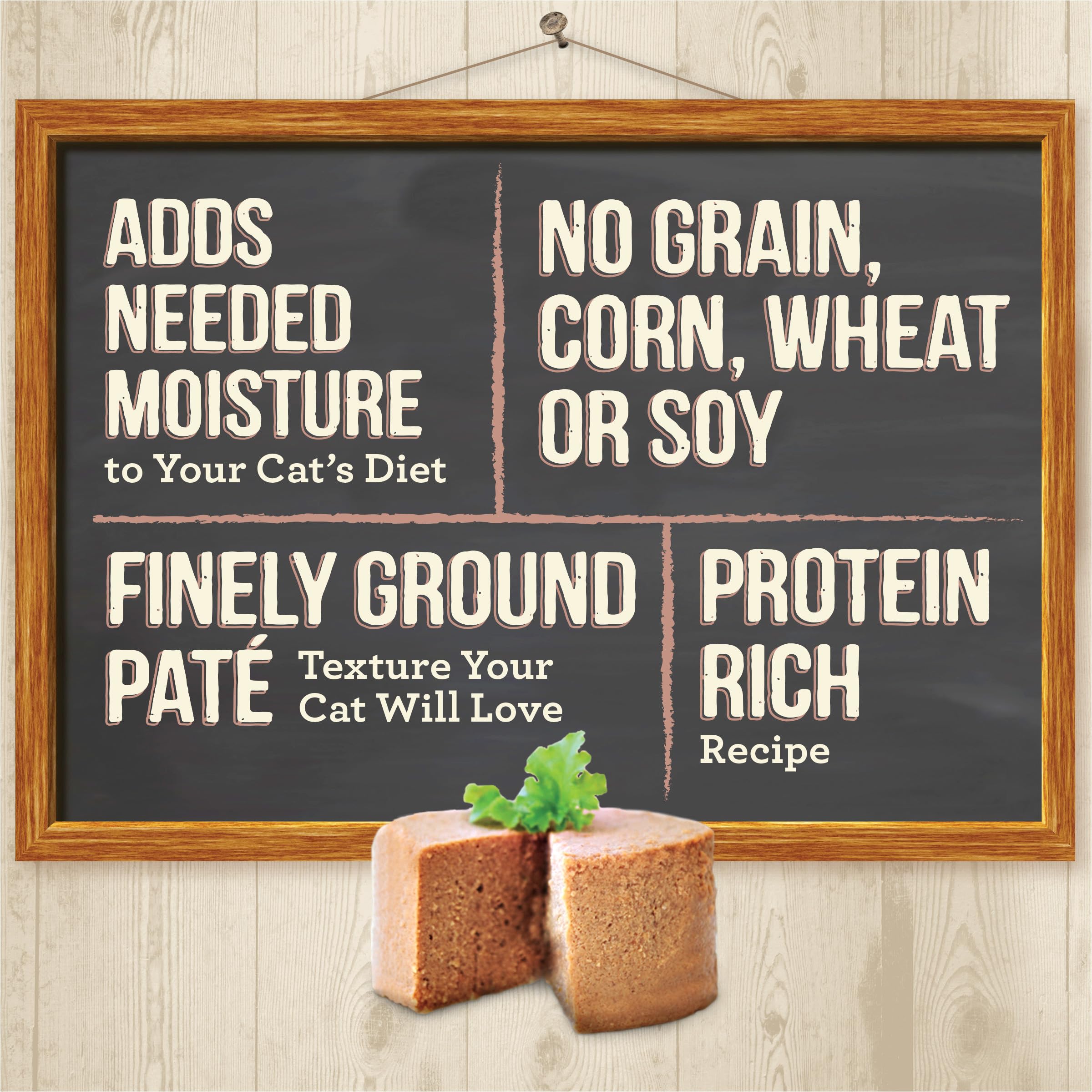 Merrick Purrfect Bistro chicken pate texture close-up shows smooth pate ideal for picky eaters.