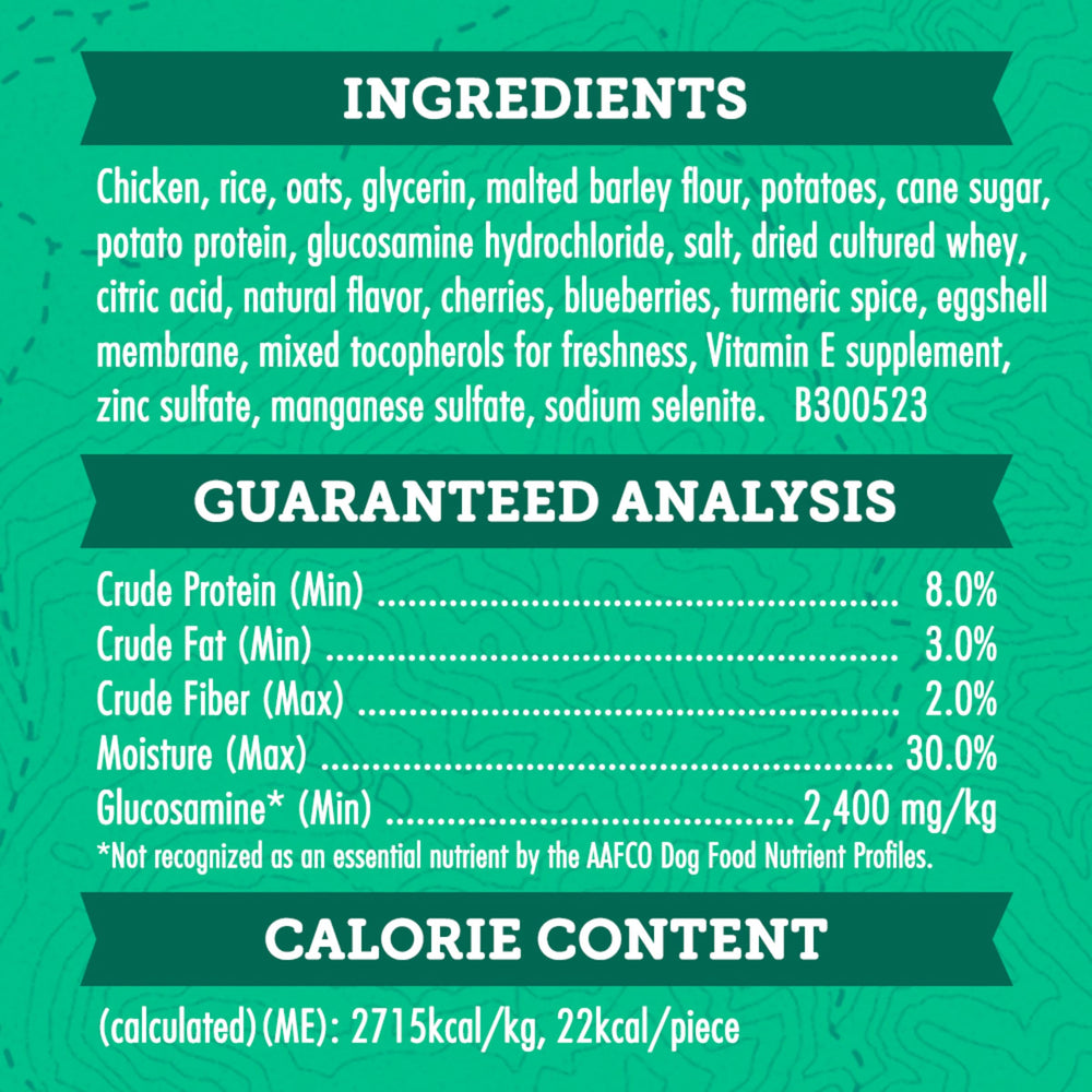 Merrick Zuke’s Hip and Joint treats are free from corn, wheat, and soy.