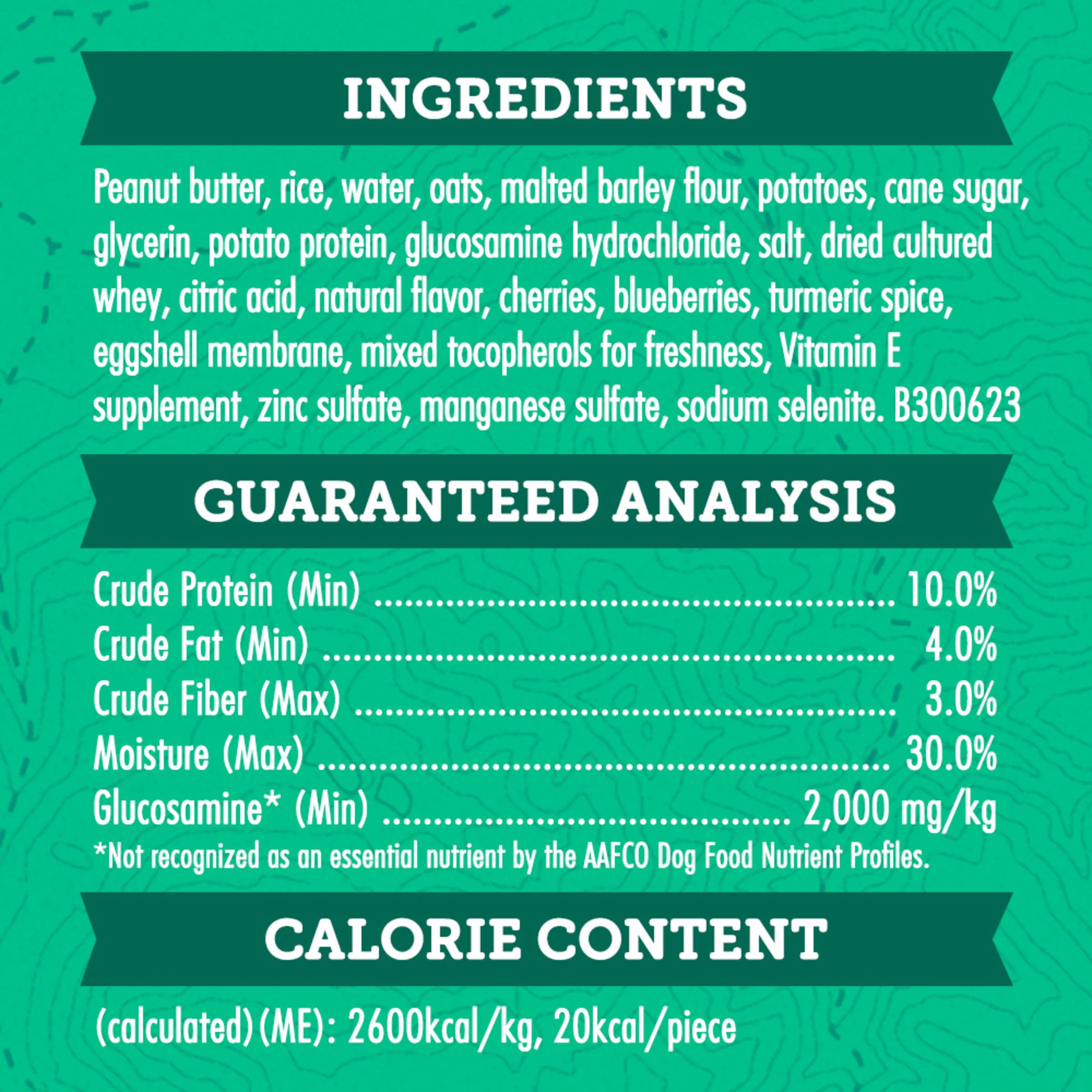 Merrick Zukes Hip and Joint oats and peanut butter flavor appeals to dogs.