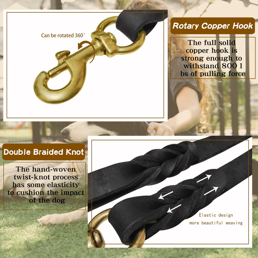 Meruogkar leather leash shown during walk and run.