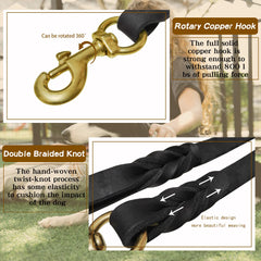 Meruogkar leather leash shown during walk and run.