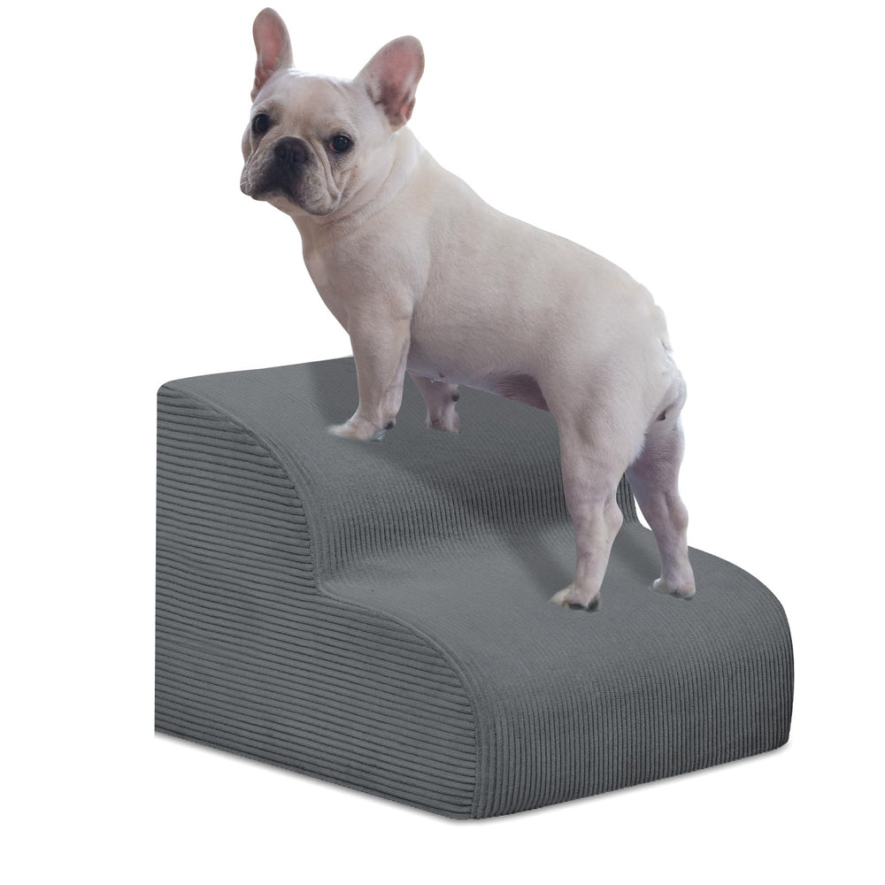 Mesa Lemon dog stairs 2-step design eases small pets onto beds.