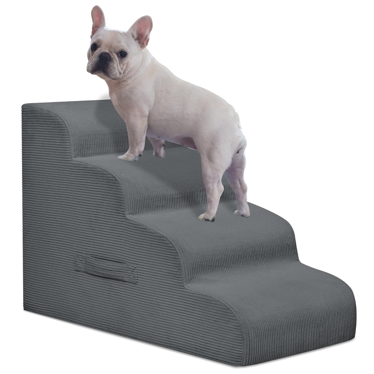 Mesa Lemon dog stairs side view four-step design for easy bed access