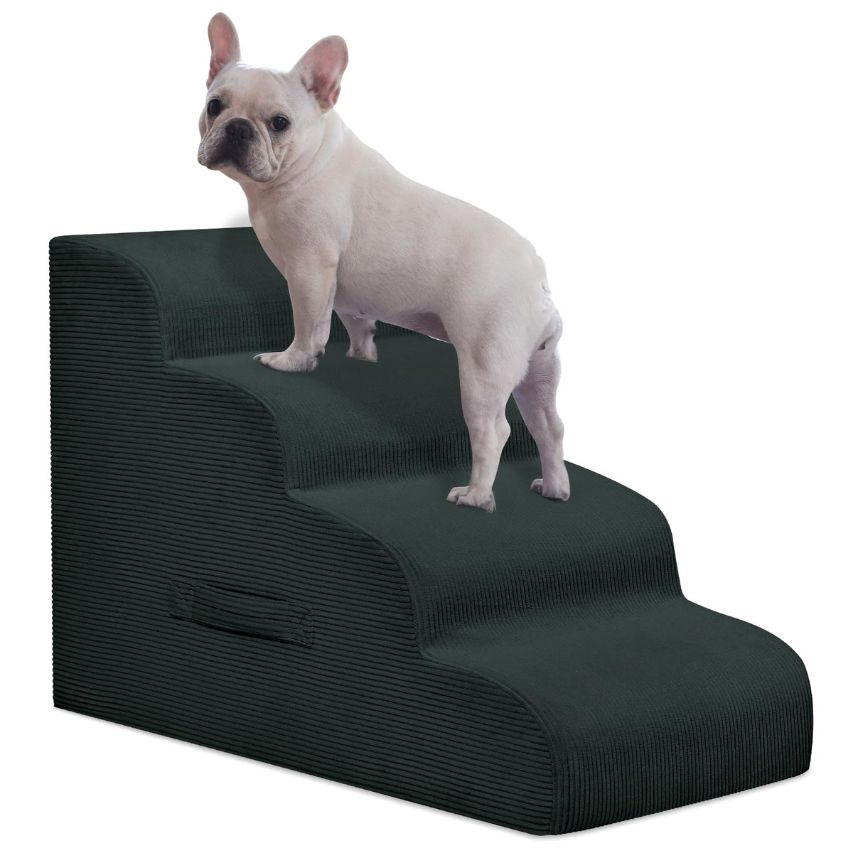 Mesa Lemon dog stairs two-step front view eases high-bed access for small dogs.