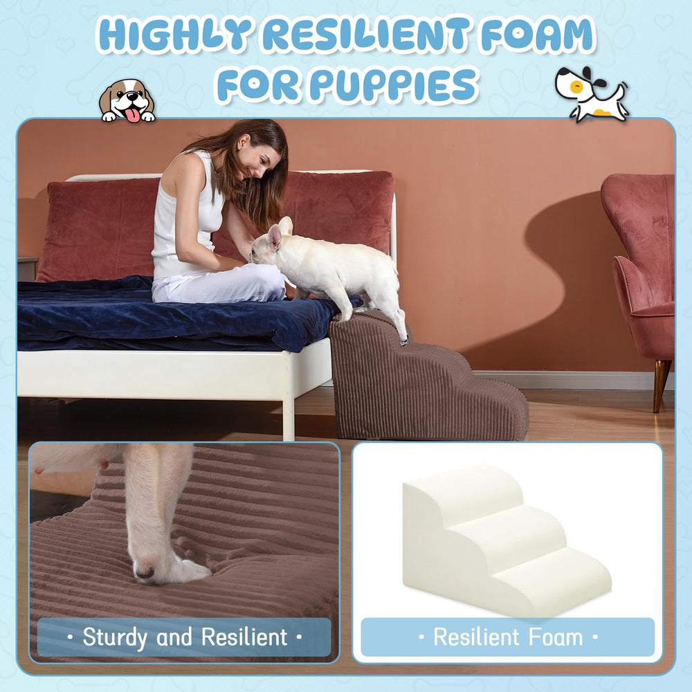 Mesa Lemon dog steps 35deg bevel on sofa reduces climbing strain.