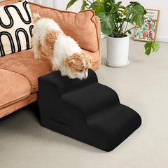 Mesa Lemon pet steps on sofa edge showing rubber grip dots for extra stability.