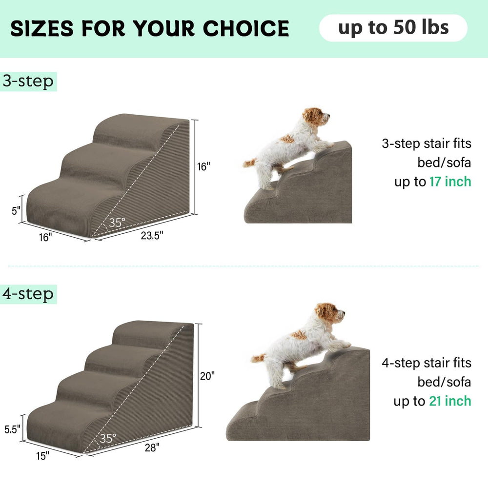 Mesa Lemon Dog Steps four-step stairs provide stable access to beds for small cats and dogs
