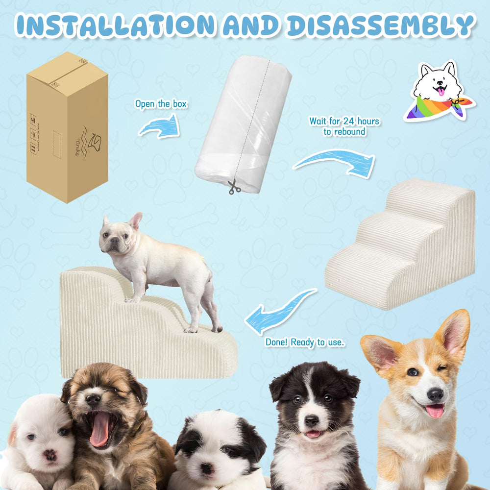 Mesa Lemon Dog Steps high-density foam expands after unpacking
