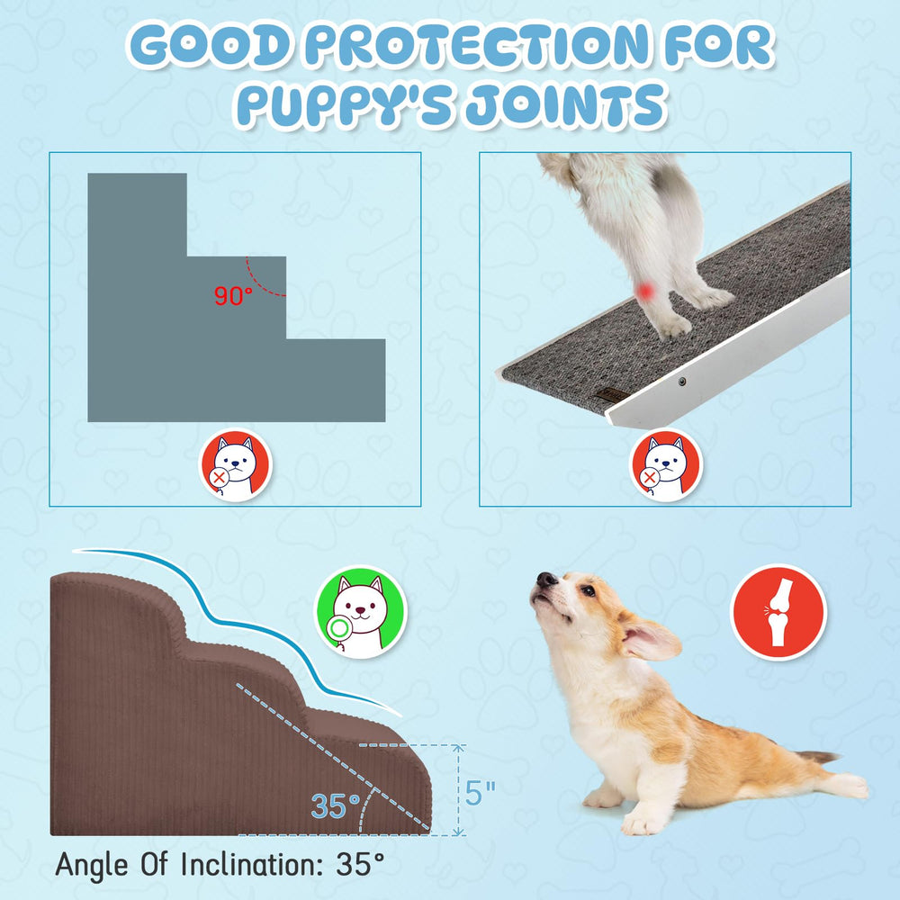 Mesa Lemon dog steps removable cover for easy cleaning.