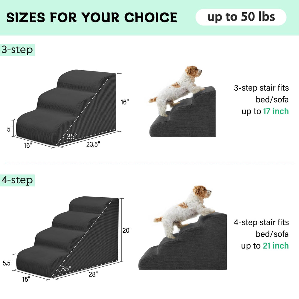 Mesa Lemon removable cover on dog stairs for easy cleaning and maintenance.