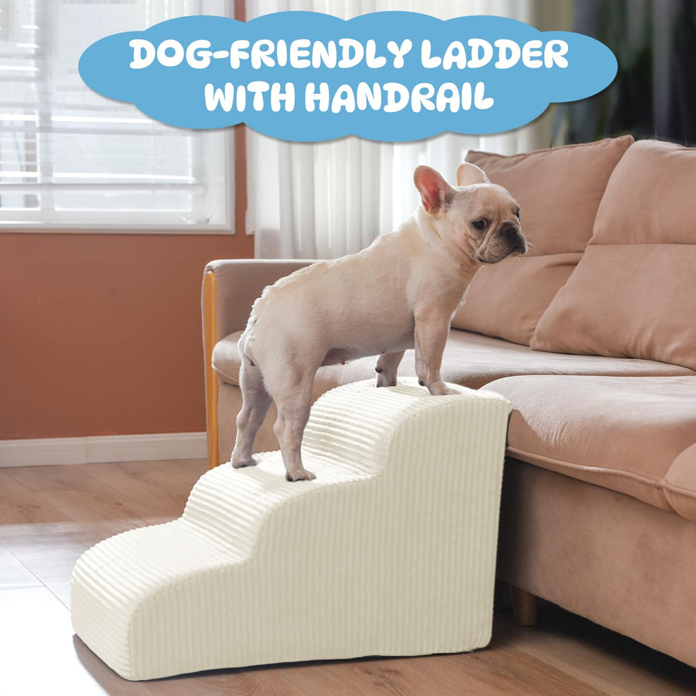 Mesa Lemon Dog Steps three-step stairs on couch for safe sofa access