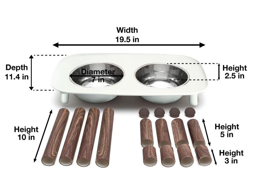 Messy Mutts raised lip detail helps contain spills during meals.