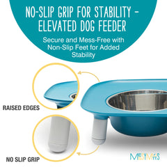 Messy Mutts 10-inch height adjustable feeder for tall dogs.
