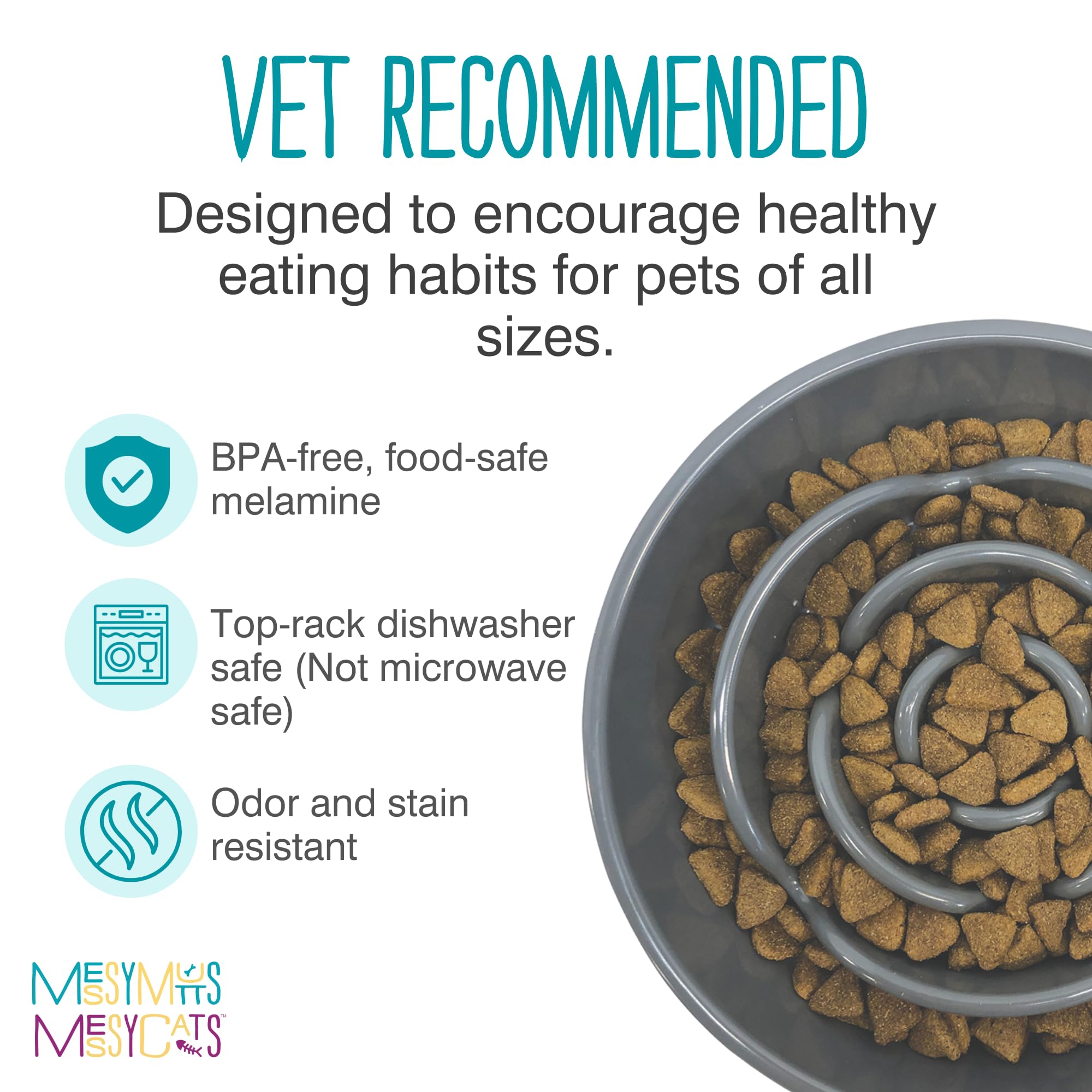 Messy Mutts interactive slow-feeder bowl large-dog design suits bigger meals and longer play.