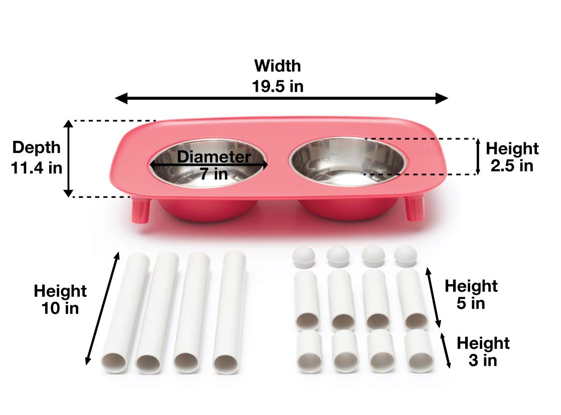 Messy Mutts stainless steel bowls are removable for quick cleaning and transport