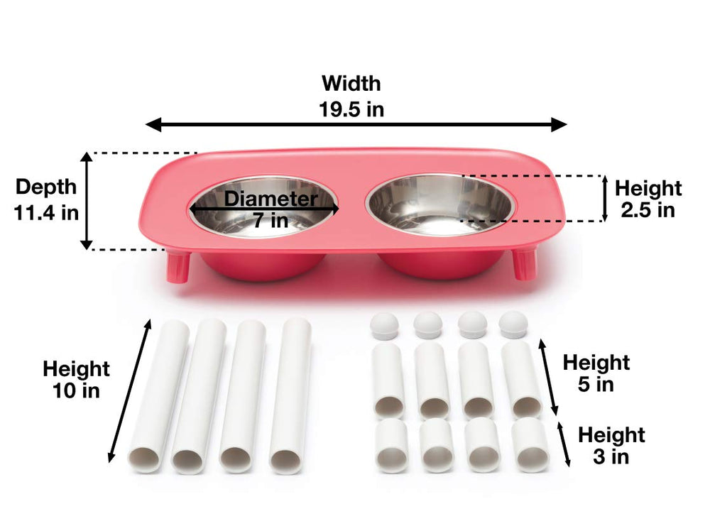 Messy Mutts stainless steel bowls are removable for quick cleaning and transport