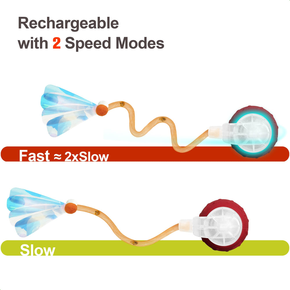 metiya motion-activated cat ball replays play after a tap to re-engage