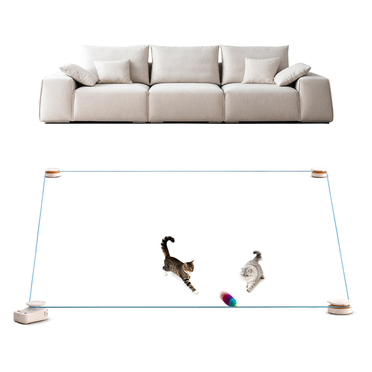 Metiya interactive cat toy anti-slip base offering stable indoor play.