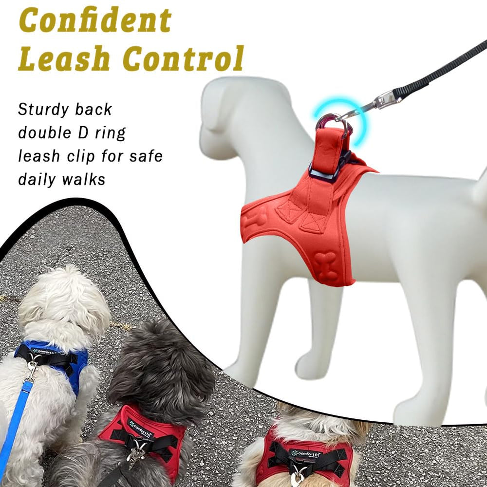 Metric USA adjustable Velcro straps image demonstrates quick, secure sizing for small breeds.