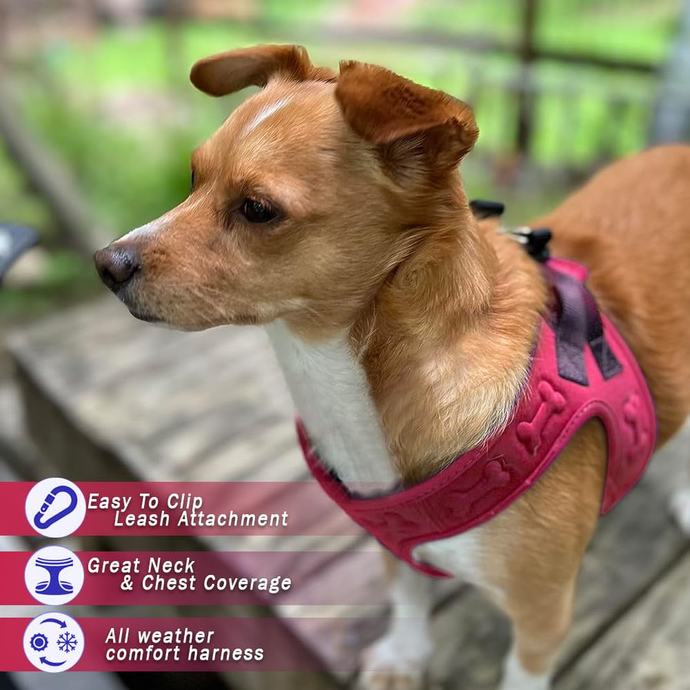 Metric USA all-weather dog harness pad shot highlights breathable material reducing chest friction.