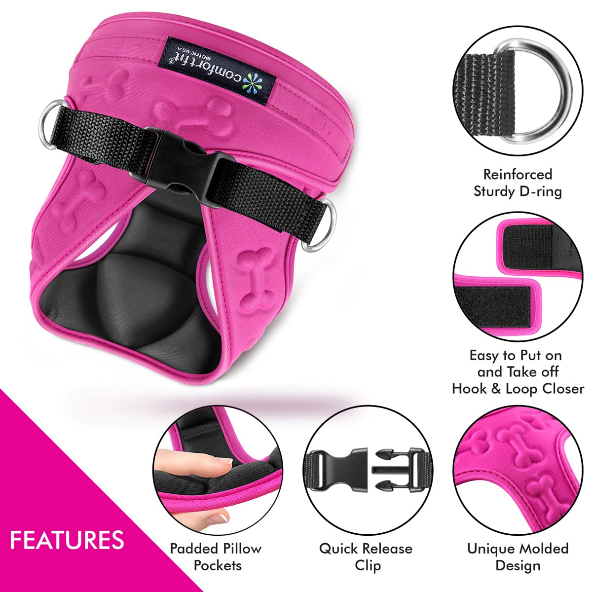 Metric USA harness shows breathable, lightweight fabric ideal for longer outings.