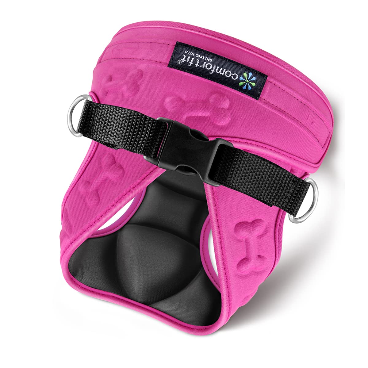 Metric USA Comfort Fit All Weather Step-in Harness side view shows a secure, comfortable fit for small dogs.