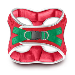 Metric USA Comfort Fit Christmas harness front view illustrating festive design for easy, cheerful walks.