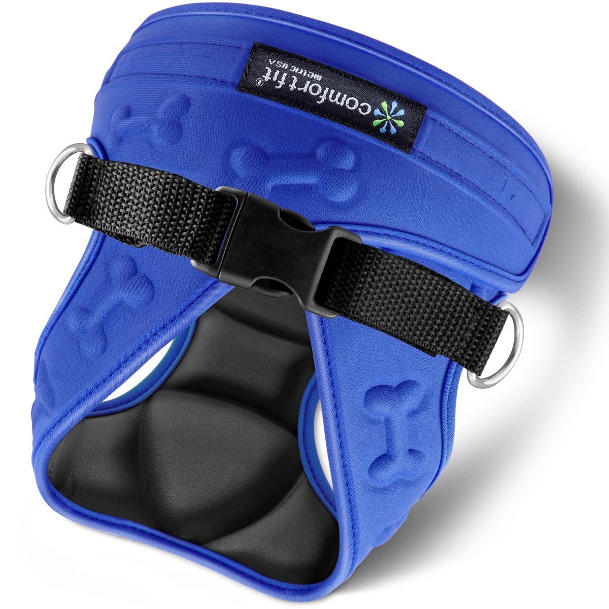 Metric USA comfort-fit harness step-in closeup for easy fitting during walks