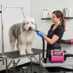 METROVAC AFTD-3 pink side view shows compact, portable layout for home or salon use.