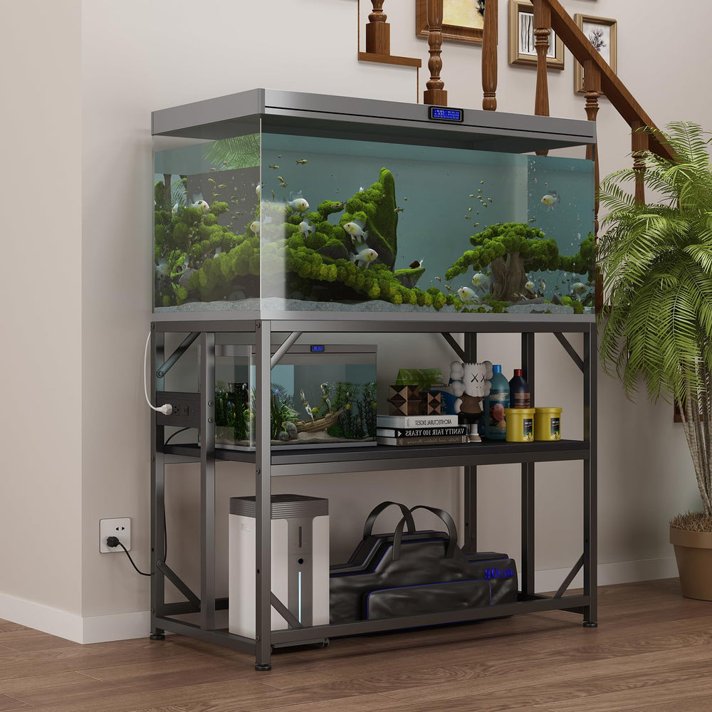 METYERRY aquarium stand black coating adds sleek, durable style