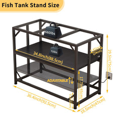 METYERRY aquarium stand charging station image highlighting outlets and USB ports