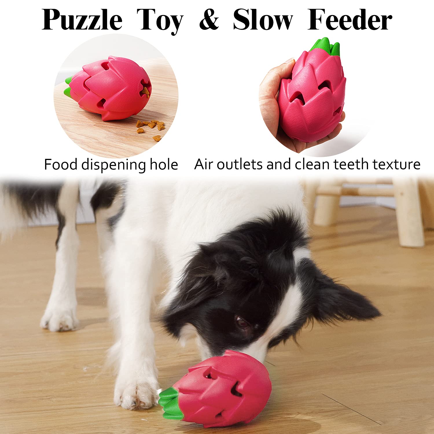MewaJump dragon fruit design toy with squeaker for stimulation