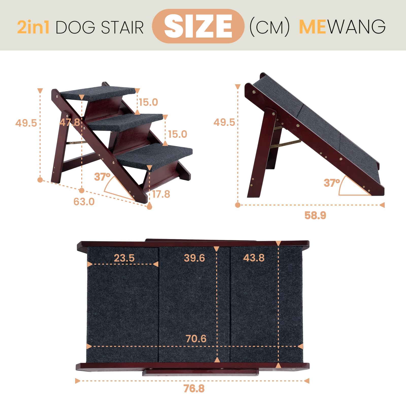 MEWANG birch wood stairs with anti-slip surface provide stable climbs.