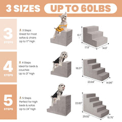 MEWANG Dog Stairs 5-steps offer versatile bed and couch access.