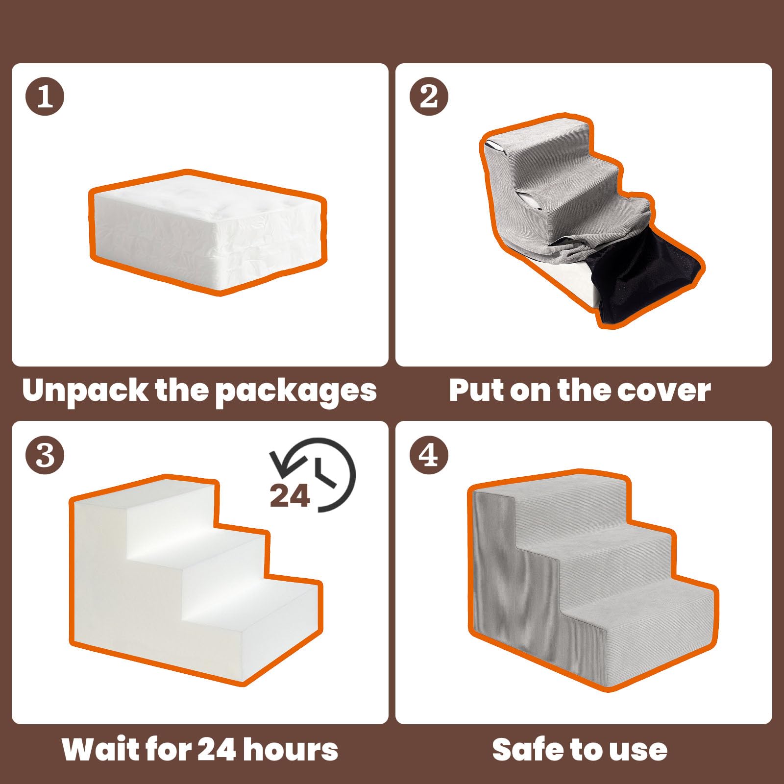 MEWANG Stairs washable cover makes cleaning quick and easy.