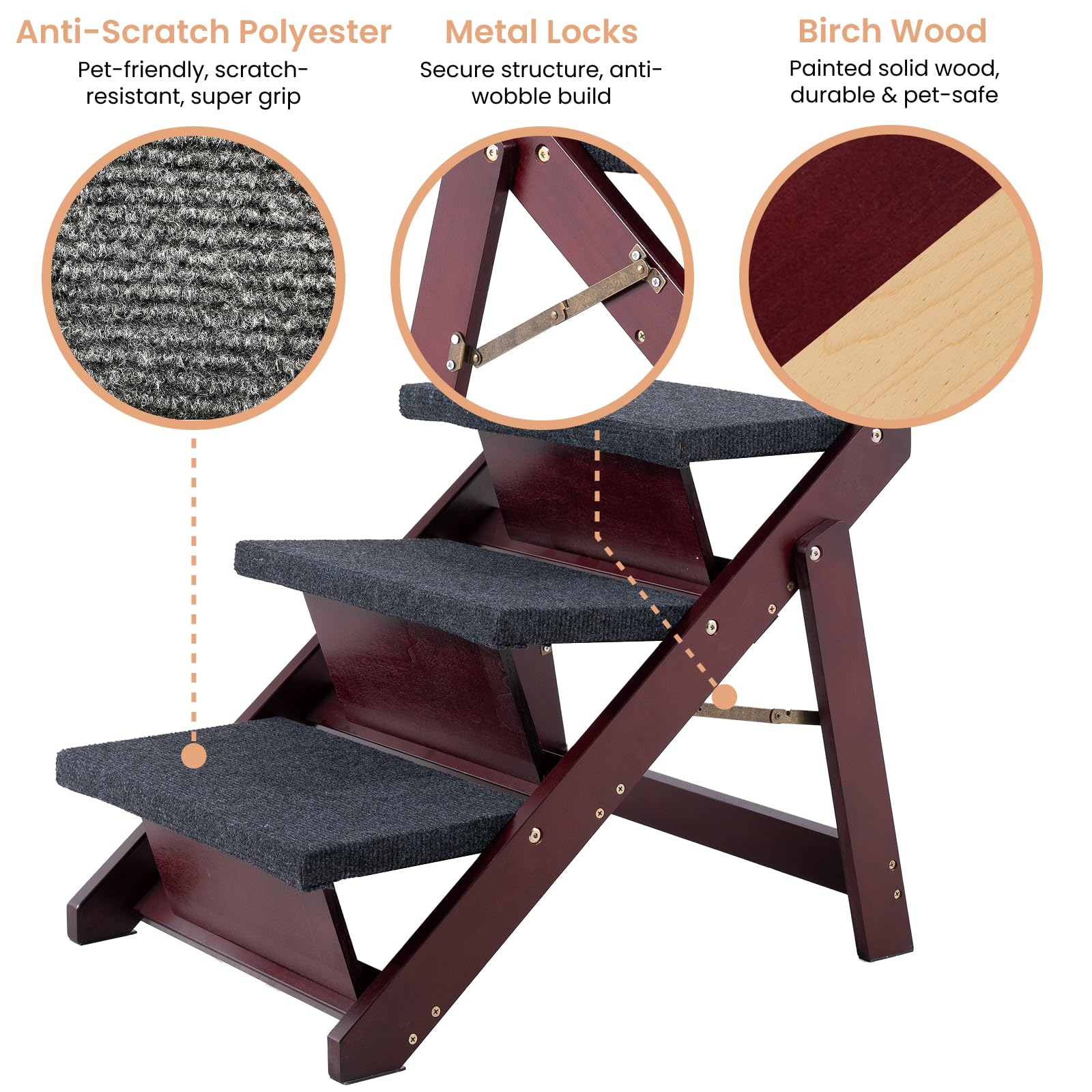 MEWANG supports pets up to 220 pounds with solid construction.