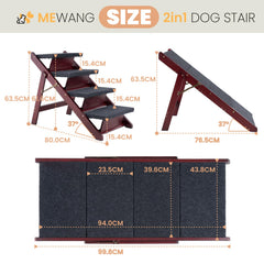 MEWANG 3-in-1 ramp-stairs setup for pets