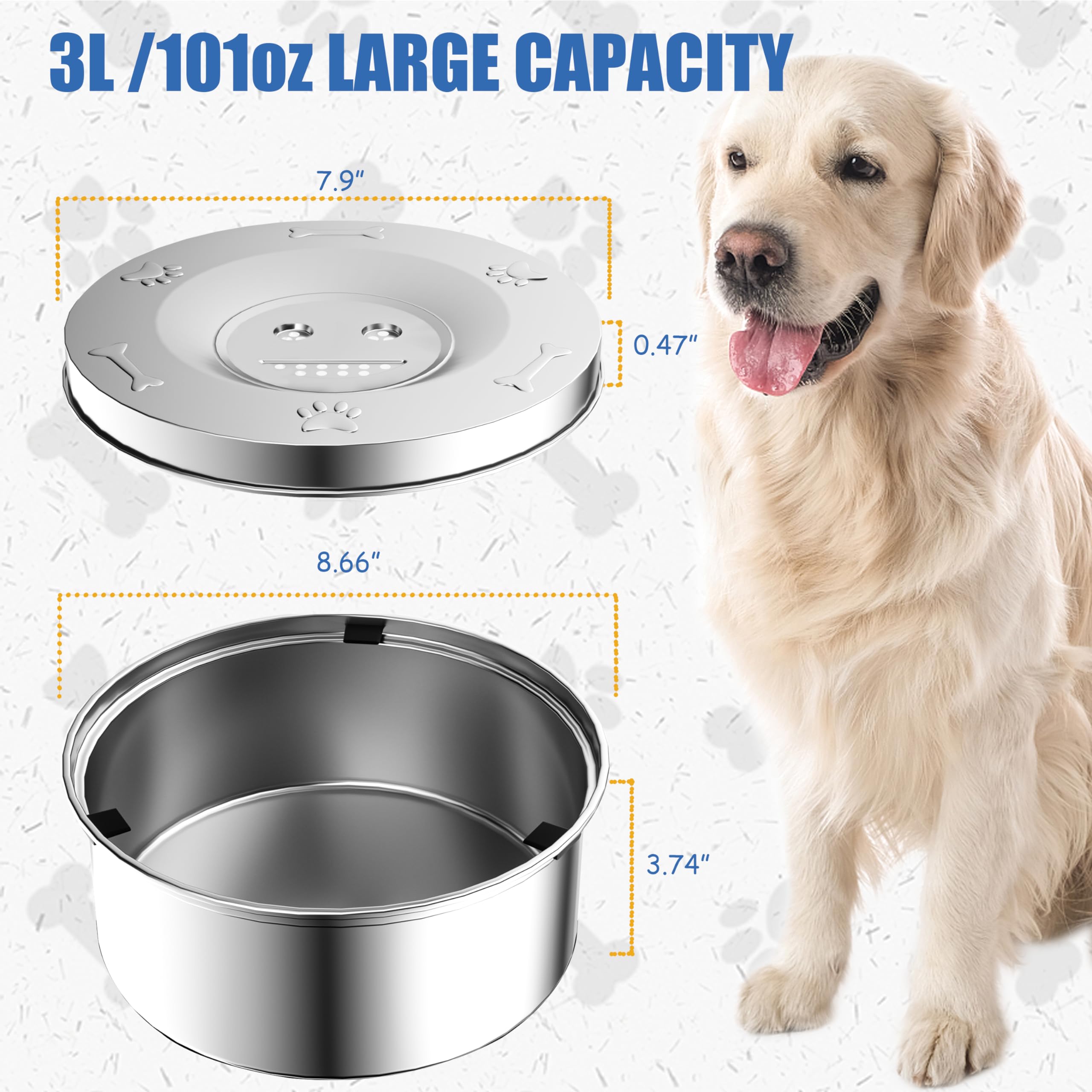 MewDgland 3L capacity tank supports large and multi-pet households with fewer refills.