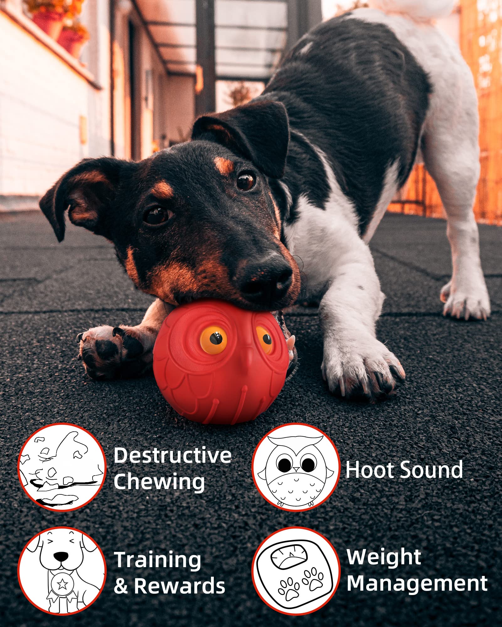 Meat flavored dog toy invites longer chewing sessions
