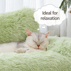 Mewoo dog couch green anti-slip bottom helps cushions stay put