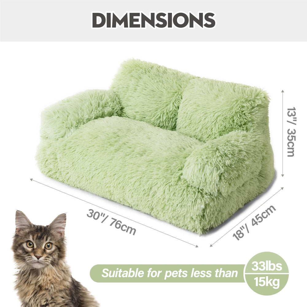 Mewoo dog couch green plush cushion supports relaxed lounging after play