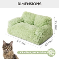 Mewoo dog couch green plush cushion supports relaxed lounging after play
