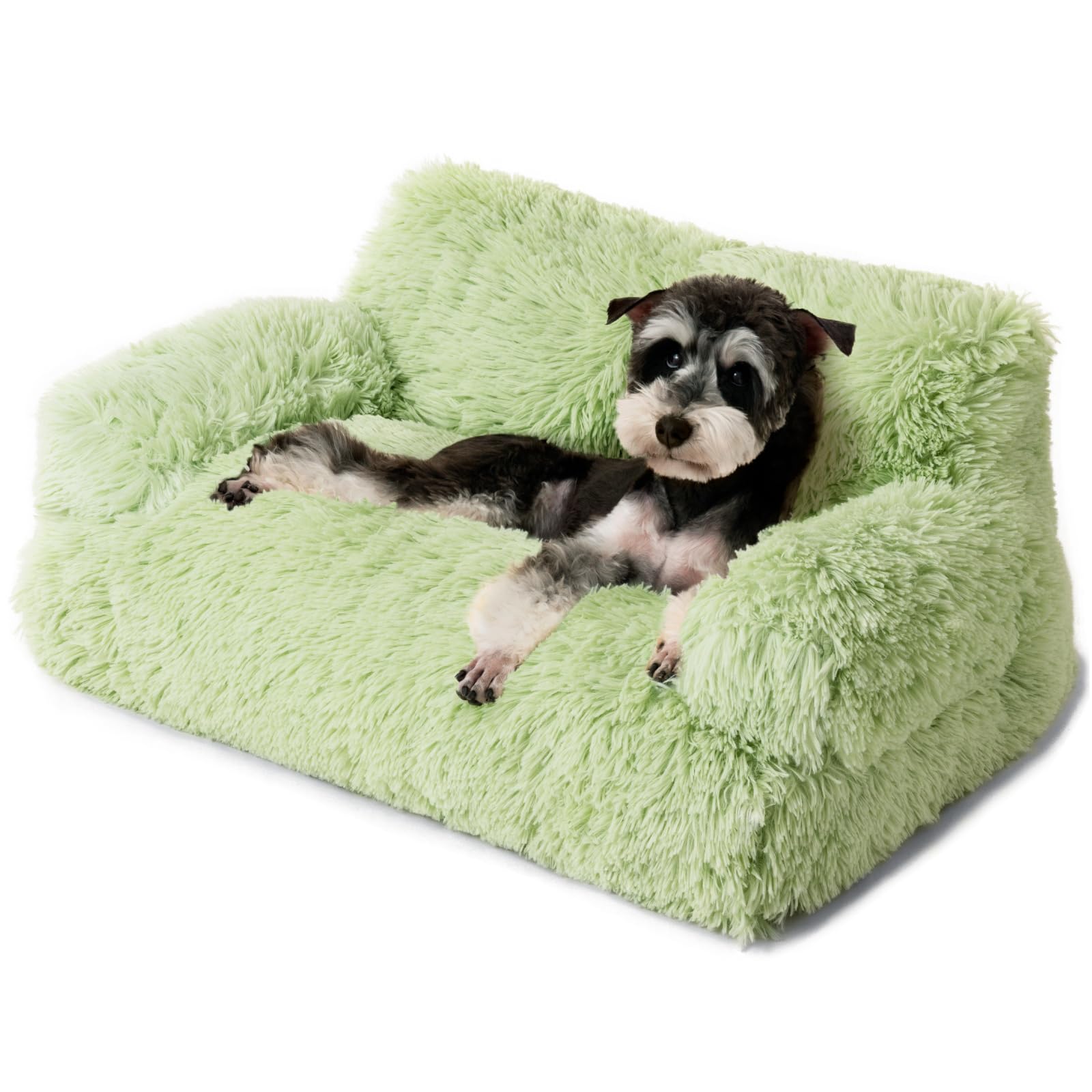 Mewoo dog couch green removable cover demonstrates easy cleaning for busy pet homes