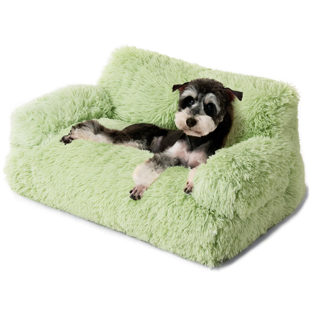 Mewoo dog couch green removable cover demonstrates easy cleaning for busy pet homes