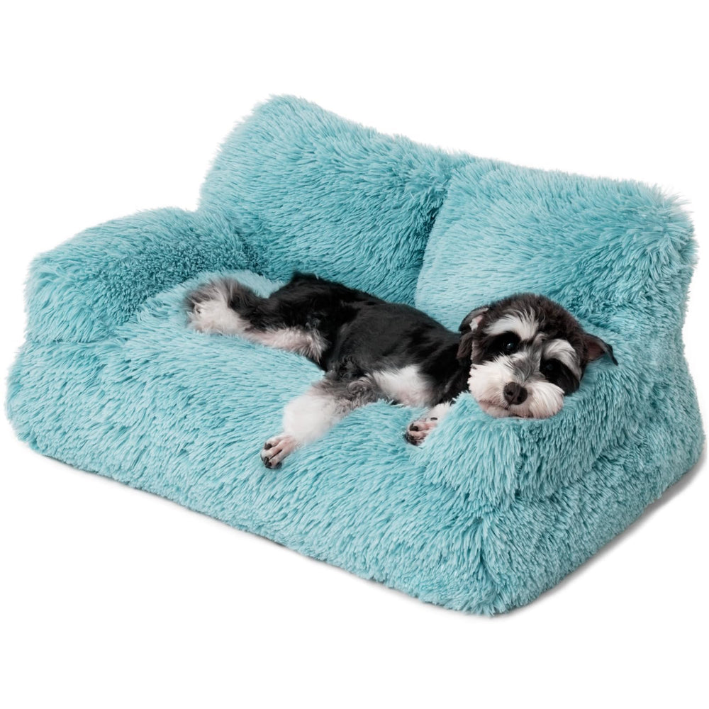 Mewoo dog couch Lake Blue with cozy padding for small pets.