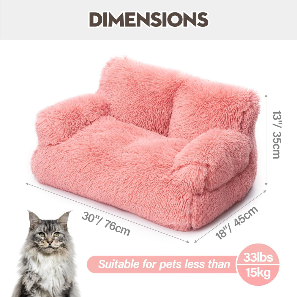 Mewoo dog couch pink, side view, stylish pet retreat